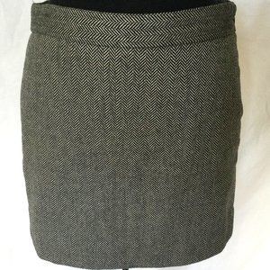 Gap Wool Blend Skirt Collegiate Mini Lined Herringbone Gray Size 4